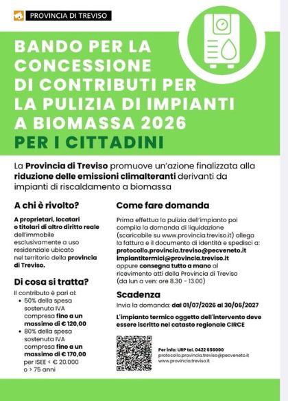 🌿 CONTRIBUTI PER LA PULIZIA DEGLI IMPIANTI A BIOMASSA 2026