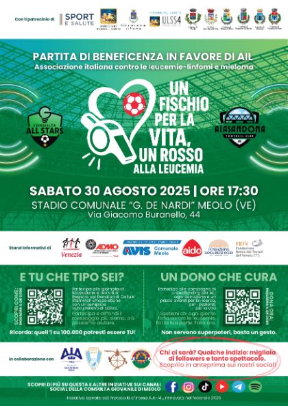Un fischio per la vita, un rosso alla leucemia