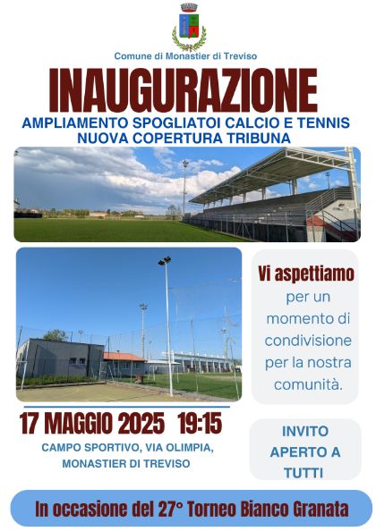 Inaugurazione rinnovo zona campo sportivo Inaugurazione rinnovo zona campo sportivo