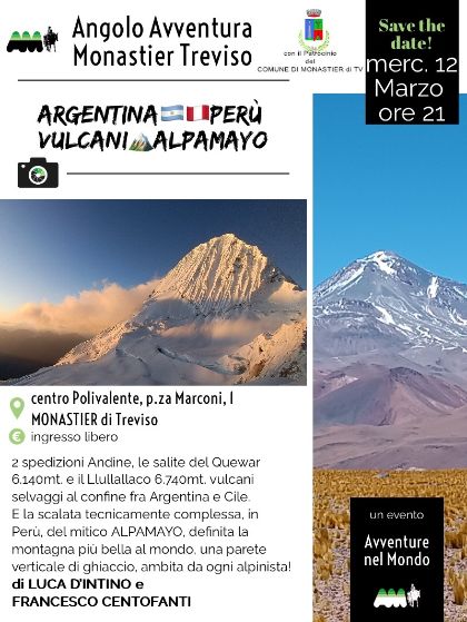 Proiezioni ANM: Argentina Perù: Vulcani Alpamayo