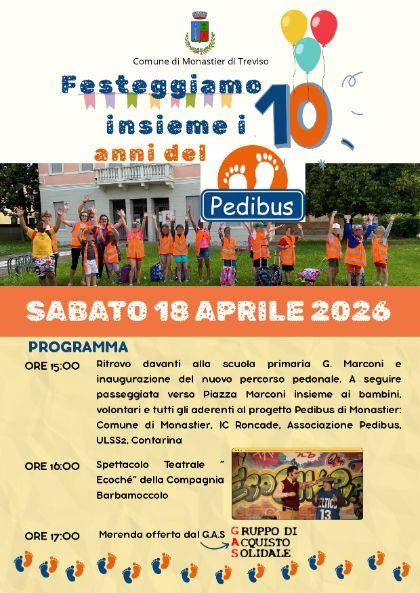 🎉👣 Festeggiamo insieme i 10 anni del Pedibus! 👣🎉