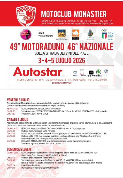 🏍️ Torna il tradizionale Motoraduno di Monastier di Treviso! 🏍️