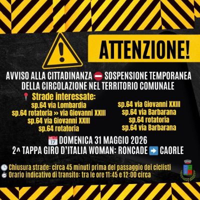Chiusura 31 maggio